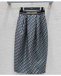 Christian Dior Women's Jacquard Skirt Dark Blue