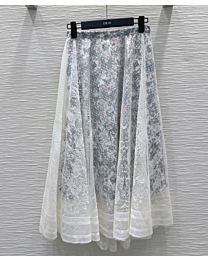 Christian Dior Women's Lace Skirt White