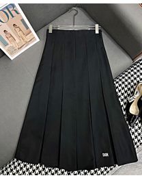 Christian Dior Women's Pleated Skirt Black