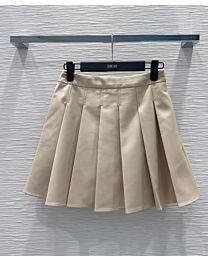 Christian Dior Women's Pleated Mini Skirt Apricot