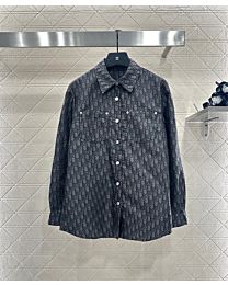 Christian Dior Women's Jacquard Lapel Shirt Black