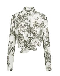 Christian Dior Women's Dioriviera Tied Cropped Blouse Cream