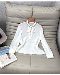 Christian Dior Women's Long-Sleeved Silk Shirt White