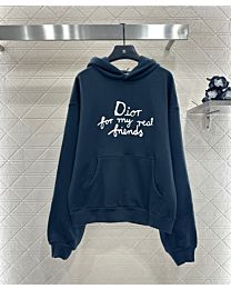 Christian Dior Women's Hooded Letter Sweatshirt Black