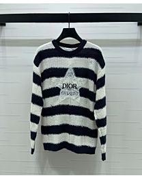 Christian Dior Women's Striped Sweater Black