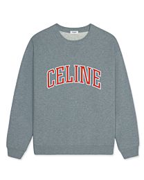 Celine Women's Letter Crew Neck Sweatshirt Gray