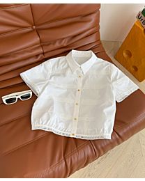 Celine Women's Crochet Hollow Shirt White