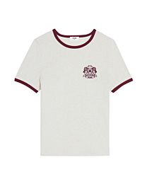 Celine 70s-Style Badge T-Shirt Cream