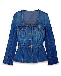 Chloe Women's Organic Denim Peplum Jacket Blue