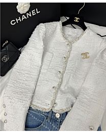Chanel Women's Pearl Jacket White
