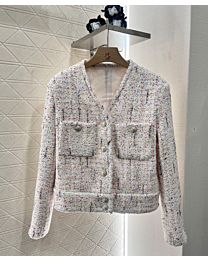 Chanel Women's Braided Coat Pink