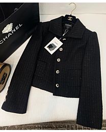 Chanel Women's Tweed Short Jacket Black