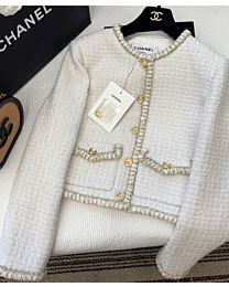 Chanel Women's Tweed Jacket White