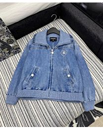 Chanel Women's Embroidered Denim Blue