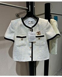 Chanel Women's Tweed Short Sleeve Jacket 