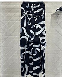 Chanel Women's Printed Long Dress Black