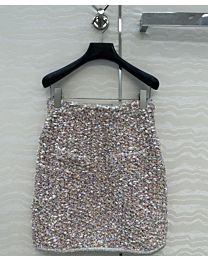 Chanel Heavy Craft Hook Embossed Woven Skirt Pink