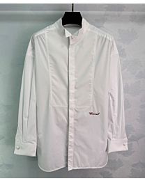 Chanel Women's Stand Collar Long Shirt Cream