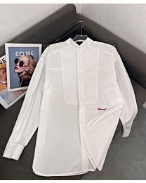 Chanel Women's Embroidered Logo Long-Sleeve Shirt White