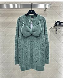 Chanel Women's Bowknot Hollow Knit Skirt