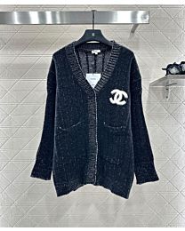 Chanel Women's New Plush Double C Knitted Cardigan Black