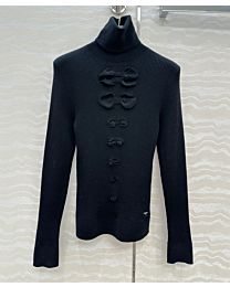 Chanel Women's Bow-Tie Crew Neck Short-Sleeved Sweater