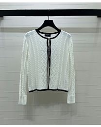 Chanel Women's Cable-Knit Cardigan Cream