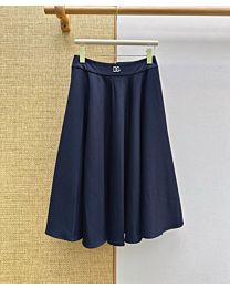 Dolce Gabbana Women's High-Waisted A-Line Midi Skirt Dark Blue