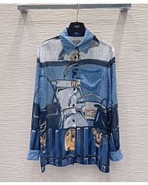 Fendi Women's Printed Shirt Blue