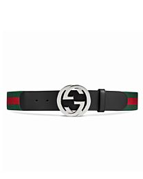 Gucci Unisex Web belt with G buckle 411924 Black