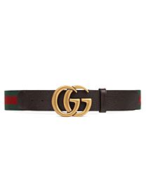 Gucci Unisex Web belt with Double G buckle 409416 Dark Coffee