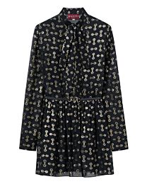 Gucci Women's Horsebit Silk Coupe Dress Black