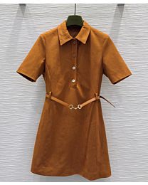 Gucci Women's Flannel Dress Coffee
