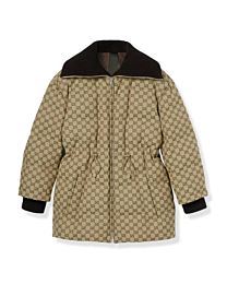 Gucci Women's GG Canvas Puffer Jacket Apricot