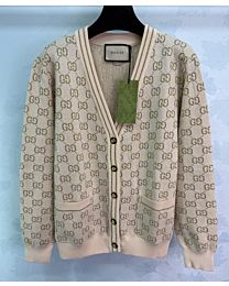 Gucci Cotton Jacquard Cardigan Apricot