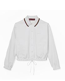 Gucci Women's Cotton Poplin Shirt With Drawstring White