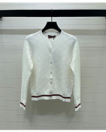 Gucci Women's GG Jacquard Knit Cardigan White