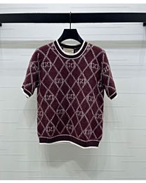 Gucci Women's Double-Sided Gg Logo Jacquard Wool Top Double-Sided Gg Logo Jacquard Wool Top