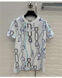 Hermes Women's Palefroi Remix Straight T-shirt Blue