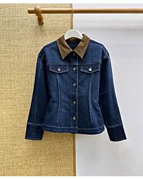 Loewe Women's Collared Denim Jacket Blue