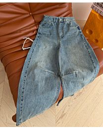 Loewe Women's Barrel-Leg Casual Jeans Blue