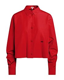 Loewe Women's Cropped Cotton Shirt Red