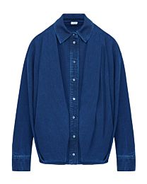 Loewe Women's Draped Denim Shirt Blue