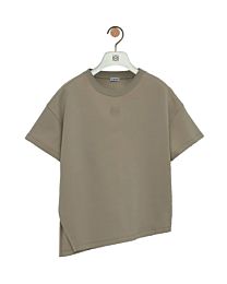 Loewe Women's Asymmetric T-Shirt In Cotton Blend Khaki