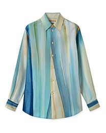 Loro Piana Women's Abstract Print Silk Shirt Green