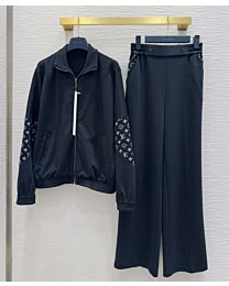 Louis Vuitton Women's Monogram Accent Knit Jacket 