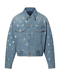 Louis Vuitton Women's Sequin Logo Denim Jacket Blue