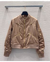 Louis Vuitton Women's Zipper Deconstructed Puffer Jacket Coffee