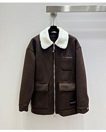 Louis Vuitton Women's Woolen Jacket Dark Coffee