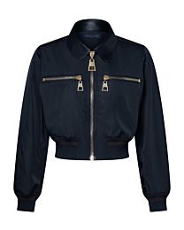 Louis Vuitton Women's Leather-Paneled Jacket Black